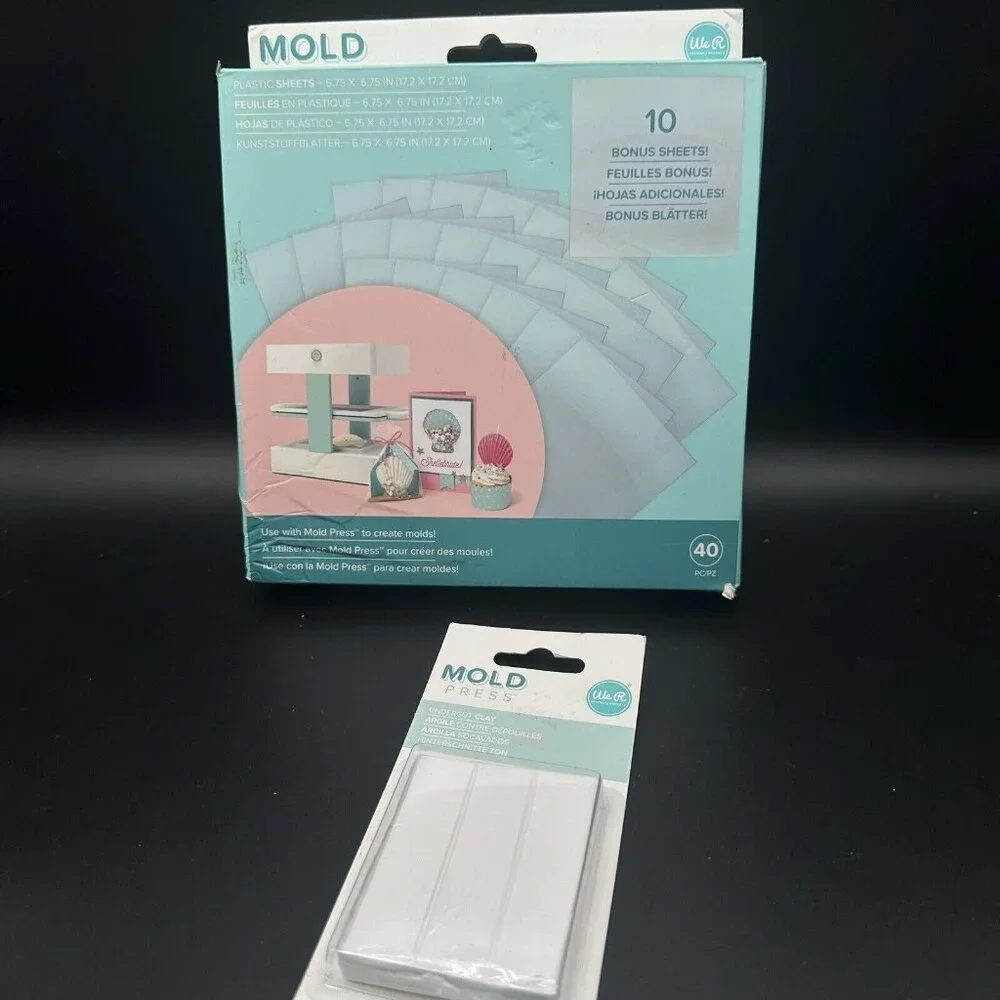 We R Memory Keepers MOLD PRESS 40pc Plastic Sheets 661358 Plus Mold Clay 661308